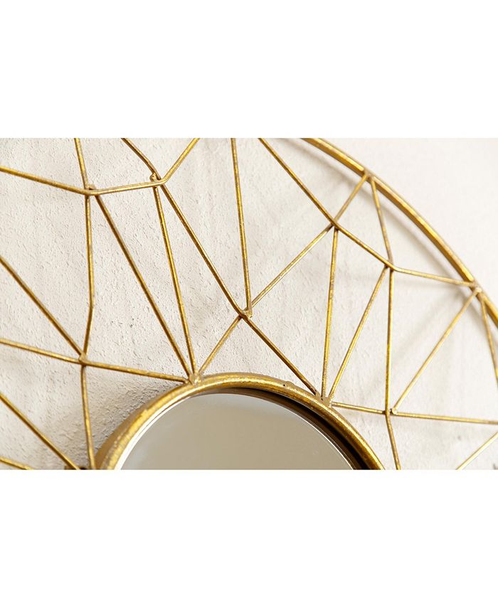 Abbyson Living Cera Round Gold Wall Mirror Macy's