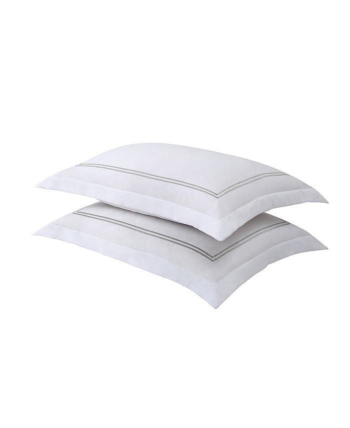 Lux Hotel Baratta Embroidered Standard 2Pack Pillow Shams Macy's