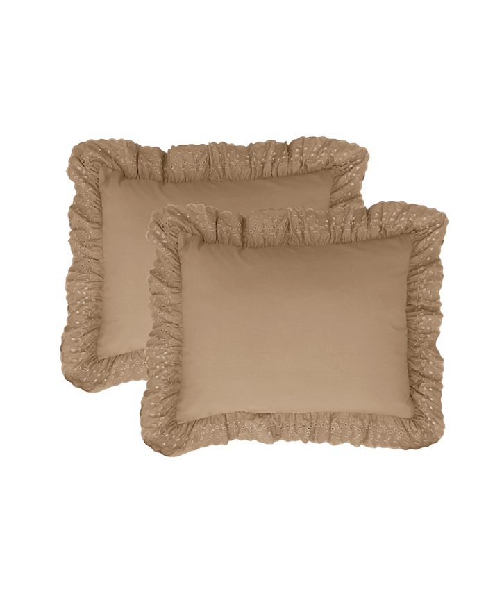 Fresh Ideas Ruffled Eyelet King 2Pack Pillow Shams Macy's