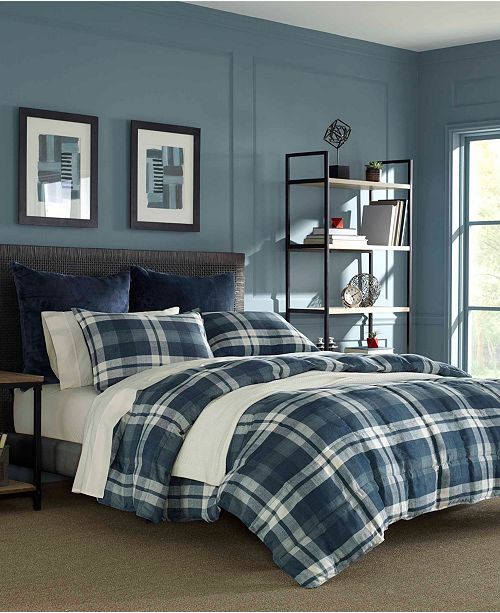 Nautica Crossview Plaid Navy Comforter Set Full Queen Reviews