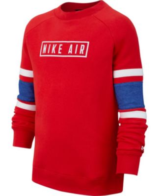 nike air crewneck fleece in red