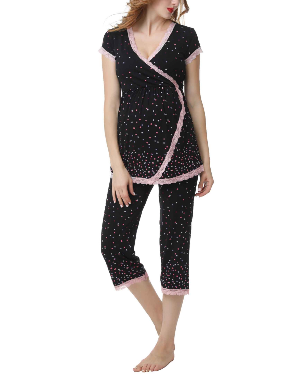 Kimi + Kai Kimi & Kai Joyce Maternity Nursing Pajama Set