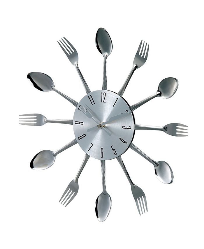 Stilnovo Metal Fork And Spoon Wall Clock Macy's