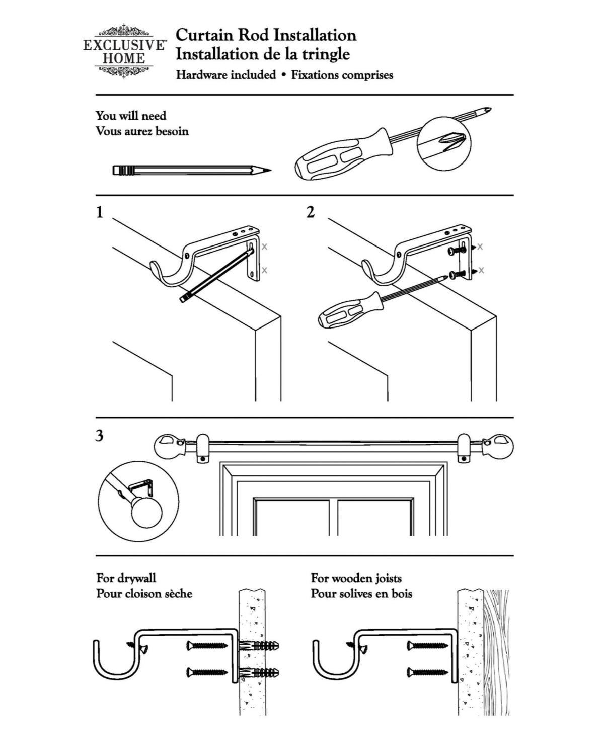 Exclusive Home Crystal Ball Outdoor Curtain Rod and Finial Set, 84