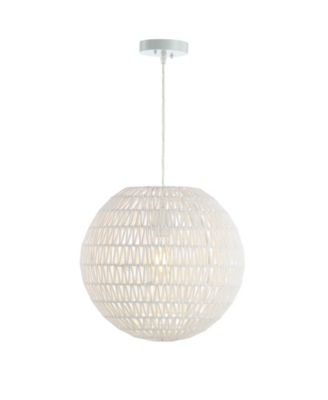 Luna 15.7" Woven Rattan Orb LED Pendant