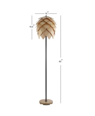 Simon 63" Pinecone Wood/Metal LED Floor Lamp