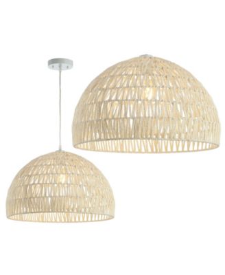 Campana 20" Woven Rattan Dome LED Pendant