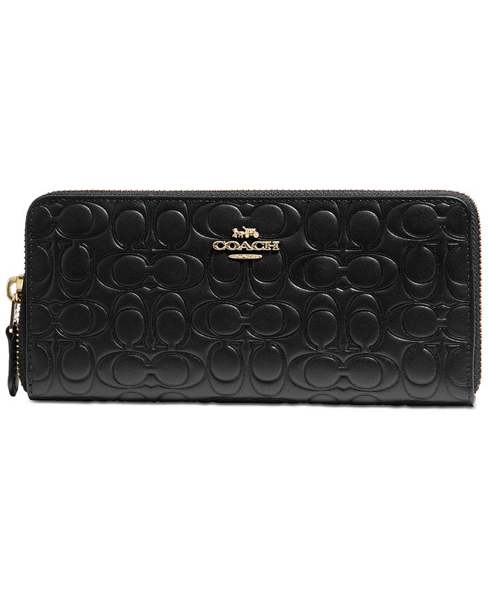 COACH Signature Embossed Leather Slim Accordion Wallet - Macy's