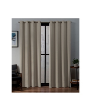 Exclusive Home Sateen Twill Woven Blackout Grommet Top Curtain Panel Pair, 52" X 108" In Brown