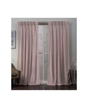 Exclusive Home Velvet Heavyweight Pinch Pleat Top Curtain Panel Pair, 27" X 96" In Pink