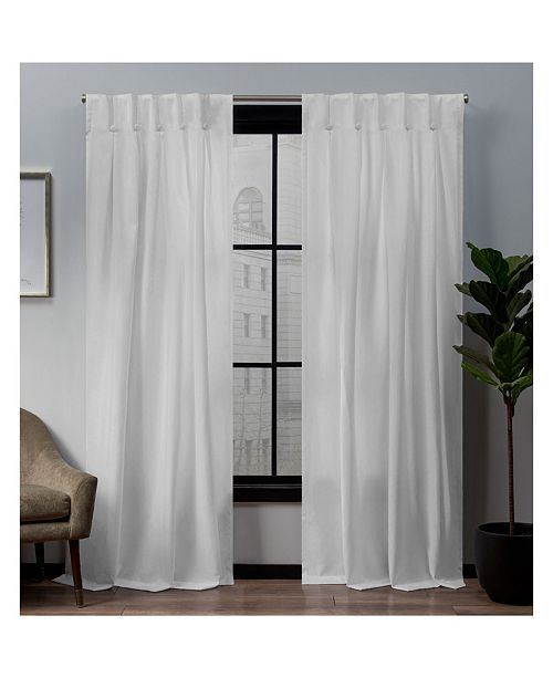 Loha Linen Button Top Window Curtain Panel Pair 32 X 96