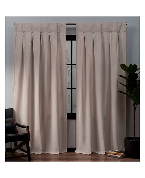 Exclusive Home Ghent Metro Suede Inverted Pleat Button Top Curtain