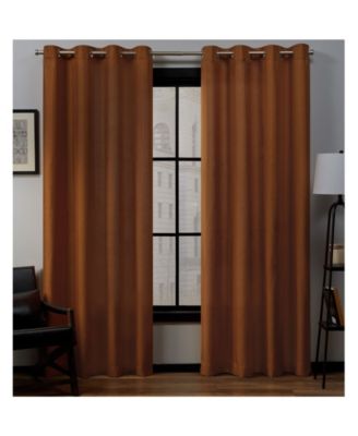Loha Linen Grommet Top Window Curtain Panel Pair