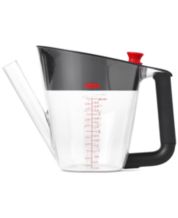 Home Basics 2 Cup Plastic Fat Separator Easy Grip Handle, Red, FOOD PREP