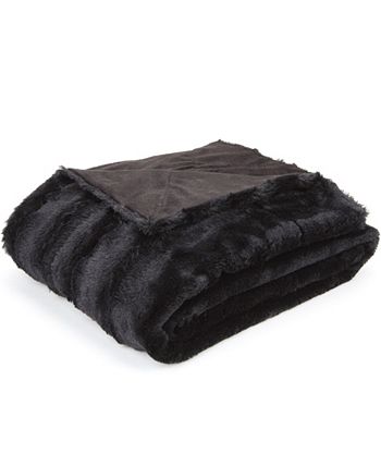 Cheer Collection - Ultra Soft Faux Fur to Microplush Reversible Cozy Warm Throw Blanket