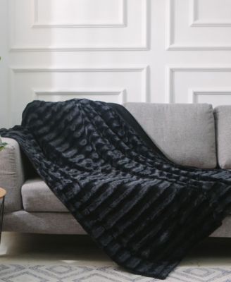 Ultra Soft Faux Fur Reversible Throw, 60" x 70"