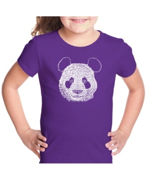 La Pop Art Girl's Word Art T-Shirt - Panda