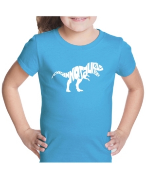 La Pop Art Girl's Word Art T-Shirt - Tyrannosaurus Rex