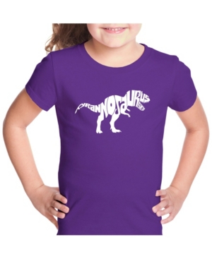 La Pop Art Girl's Word Art T-Shirt - Tyrannosaurus Rex