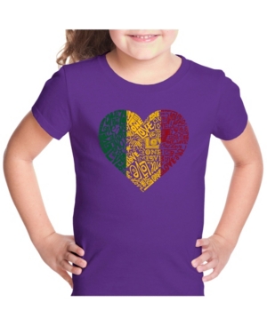 La Pop Art Girl's Word Art T-Shirt - One Love Heart