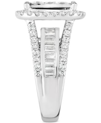 TruMiracle™ Diamond Halo Cluster Engagement Ring (3 ct. t.w.) in 10k White Gold