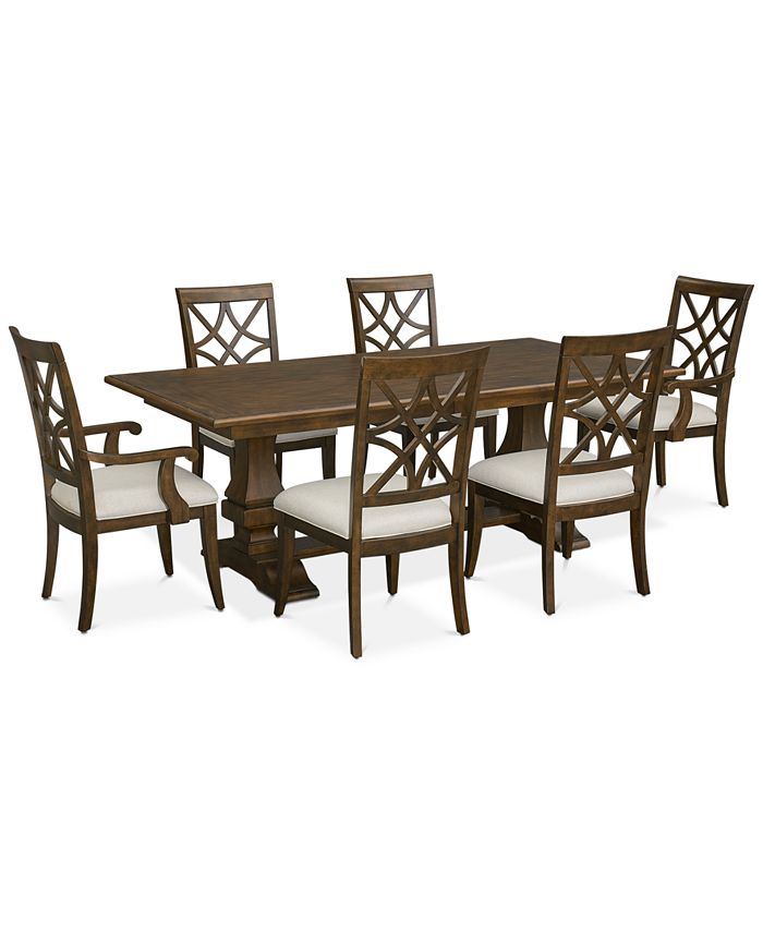 Trisha Yearwood Home Trisha Dining Furniture, 7Pc. Set (Expandable Table, 4 Side Chairs & 2 Arm