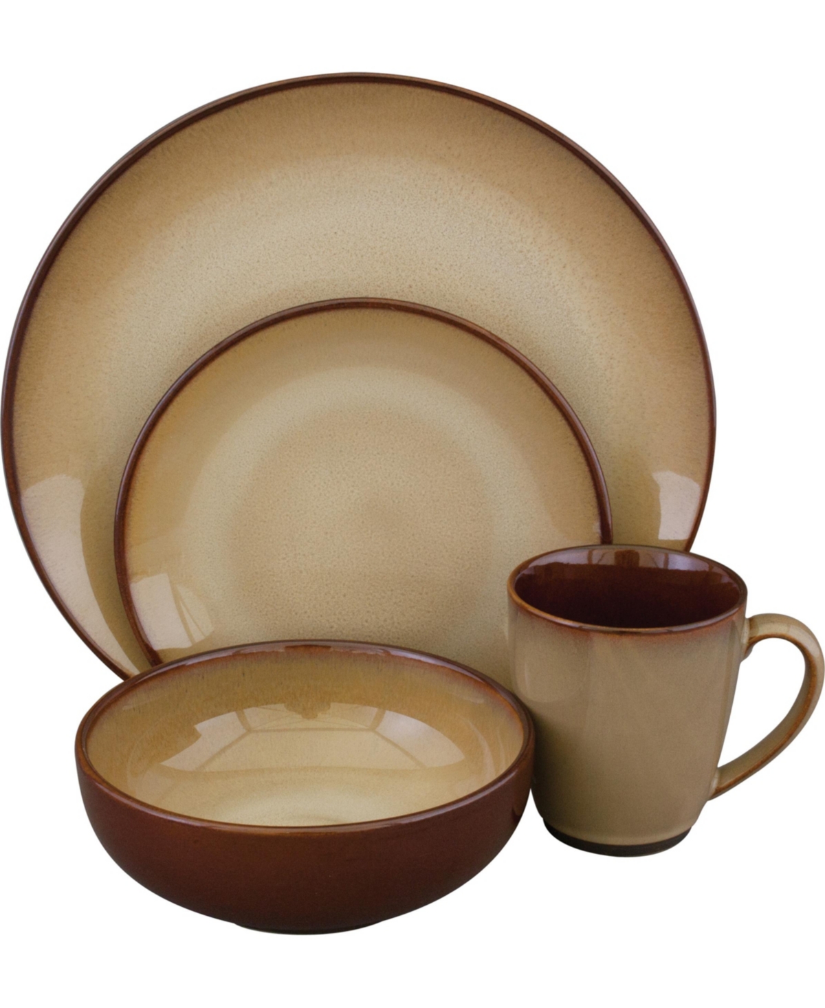 Nova 16 Piece Dinnerware Set - Brown