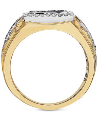 EFFY&reg; Men's Diamond Cluster Ring (1 ct. t.w.) in 14k Gold & White Gold