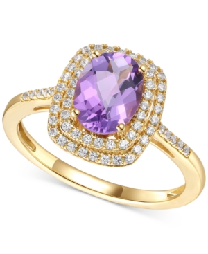 image of Amethyst (1-1/4 ct. t.w.) & Diamond (1/4 ct. t.w.) Ring in 14k Gold