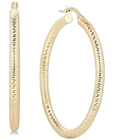 Textured Hoop Earrings in 14k Gold