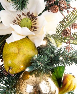 Village Lighting 9' Pre-Lit LED Garland - Magnolia Orchard