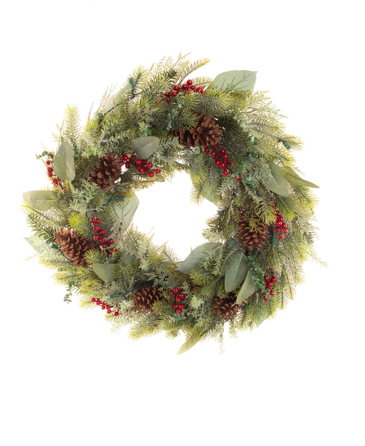 Village Lighting Lighted Christmas Wreath, Winter Frost
