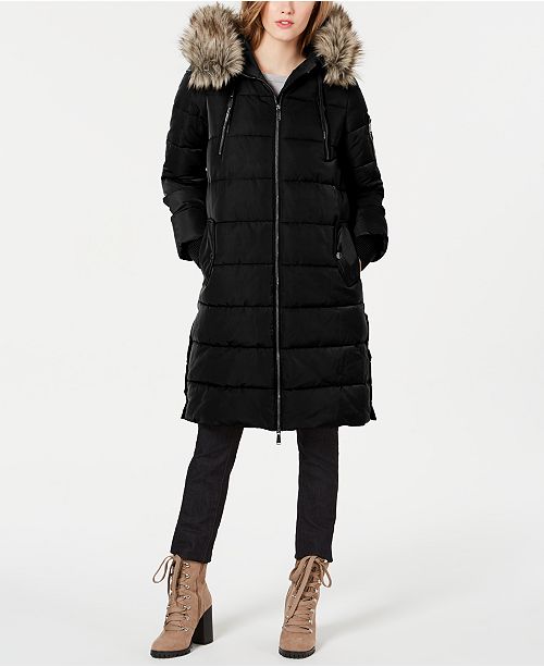 Bcbgeneration Faux Fur Hooded Puffer Coat Reviews Coats