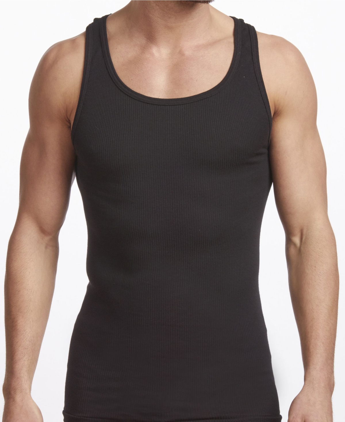 Premium Cotton Men's 2 Pack Tank Top - Black