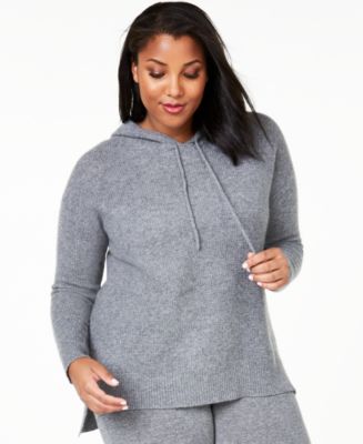 Charter Club Plus Size Cashmere Thermal Hoodie, Created for Macy's - Macy's