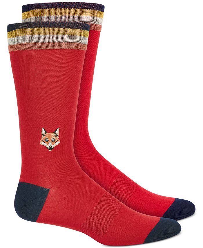Bar III Men's Embroidered Fox Socks, Created for Macy's Macy's