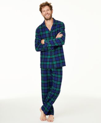 Photo 1 of SIZE M Men's Matching Black Watch Plaid Family Pajama Set, Created for Macy's