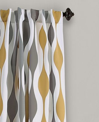Lush Décor - Mid Century Geo Room Darkening 95"x52" Window Panel Set