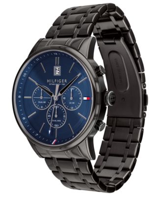 tommy hilfiger black stainless steel watch