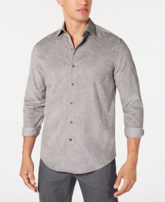 Tasso Elba - Men's Stretch Paisley-Print Corduroy Shirt