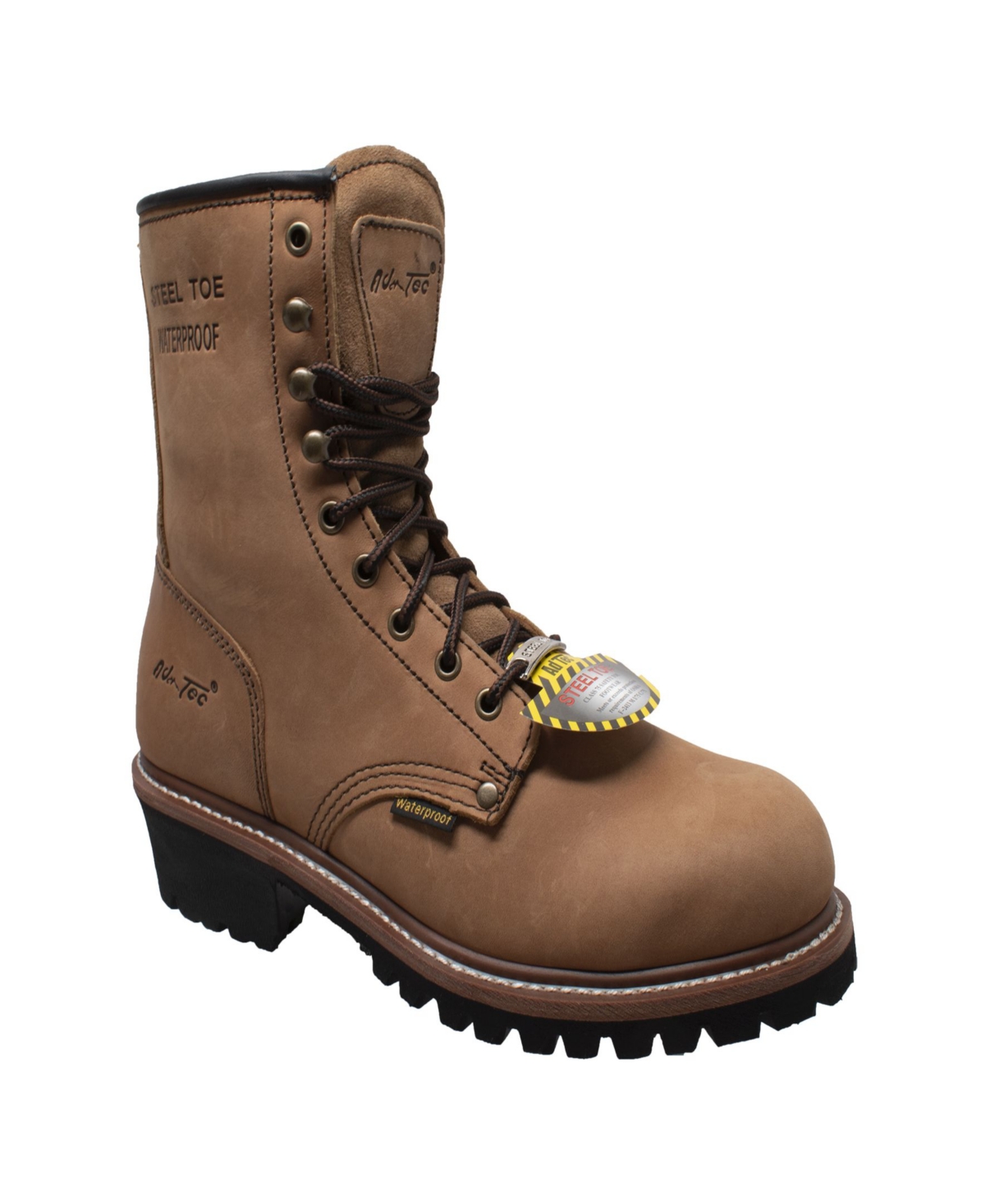 Men's 9" Waterproof Steel Toe Logger - Brown