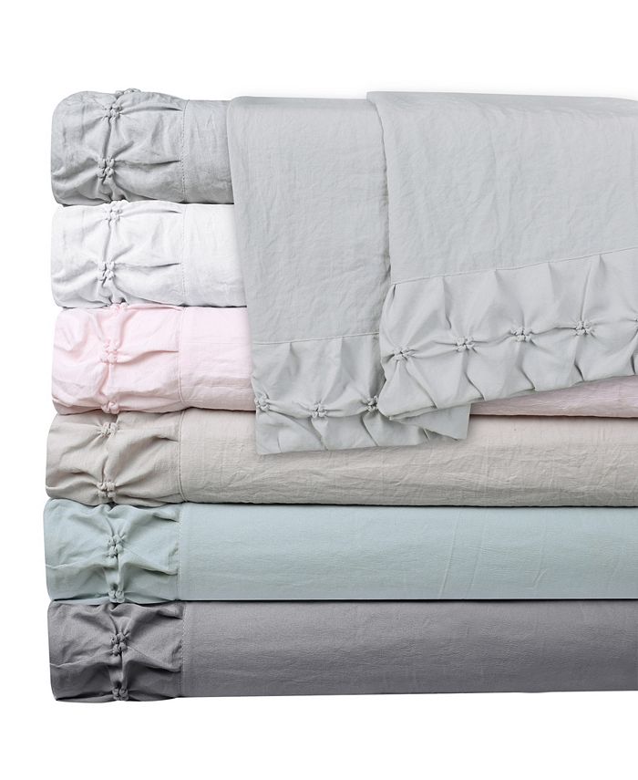 Hudson & Main Hudson Main Clover Ruched Ultrasilk Queen Sheet Set Macy's