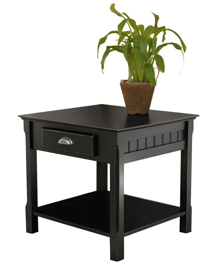 Winsome Timber End Table with One Drawer and Shelf Macy's