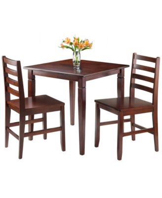 Kingsgate 3-Piece Dinning Table with 2 Hamilton Ladder Back Chairs