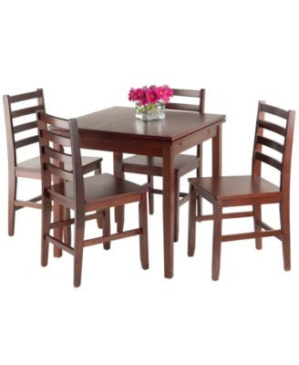 Pulman 5-Piece Extension Table with Ladder Back Chairs Set