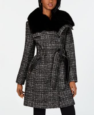 via spiga faux fur trimmed hooded jacket