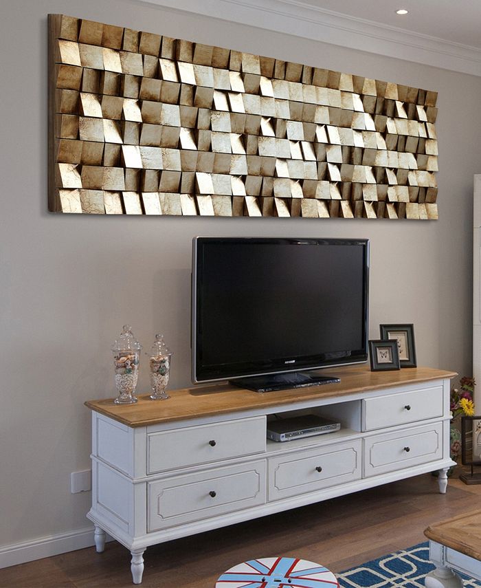 Empire Art Direct 'Textured 2' Metallic Handed Painted Rugged Wooden Blocks Wall Sculpture 72