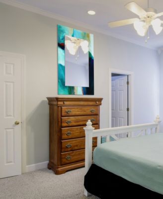 Reverse Printed Tempered Art Glass with Rectangular Beveled Mirror Wall Decor - 48" x 36''