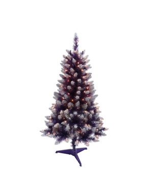 Puleo International 4 Ft. Pre-lit Fashion Purple Pine Artificial Christmas Tree With 150 Ul-listed Clear L