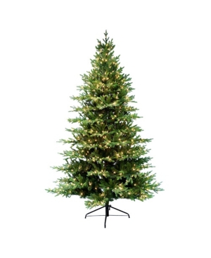 Shop Puleo International 7.5 Ft. Pre-lit Balsam Fir Artificial Christmas Tree With 800 Ul-listed Clear Lights In Green